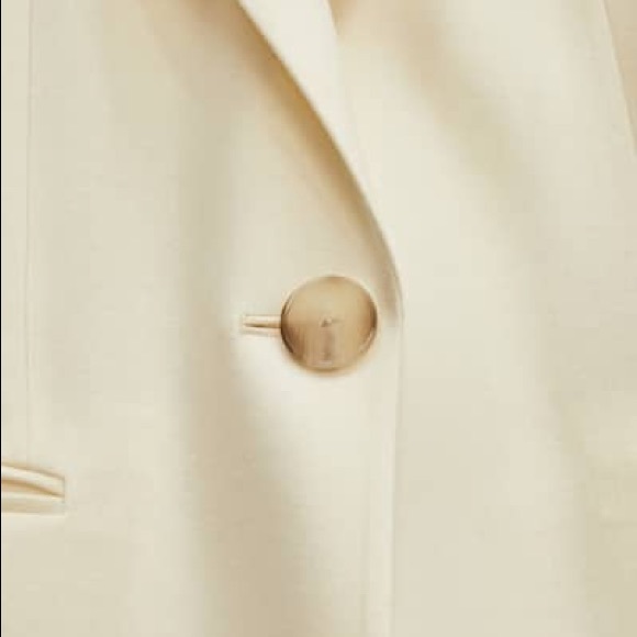 NWT. Massimo Dutti Ivory Wool Blazer. Size 4 - Picture 6 of 11